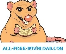 free vector Rat Eating Cheese 2