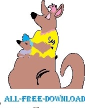 free vector Kangaroo and Baby 5
