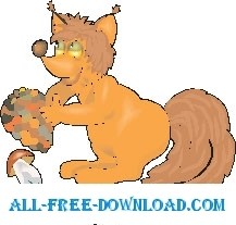 free vector Squirrel with Pine Cone