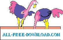 free vector Ostrich Phone Call