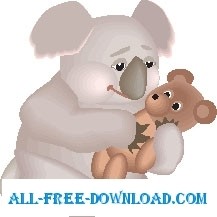 free vector Koala with Teddy Bear