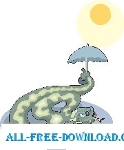 free vector Snake with Umbrella
