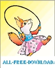 free vector Squirrel Jumping Rope