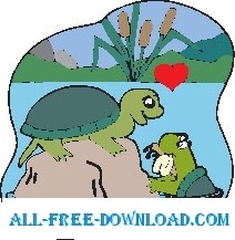 free vector Turtles in Love