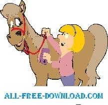 free vector Horse with Owner