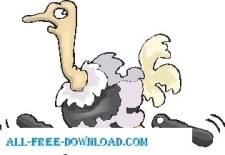 free vector Ostrich Running 2