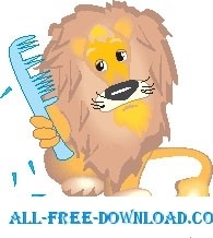 free vector Lion Combing Mane