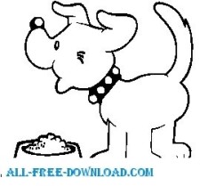 free vector Puppy Eating