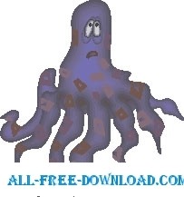 free vector Octopus Sad