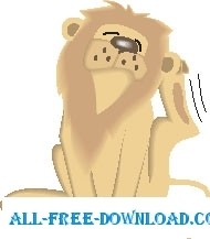 free vector Lion Scratching