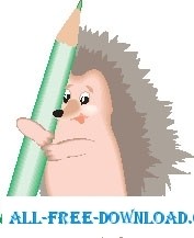 free vector Hedgehog with Pencil