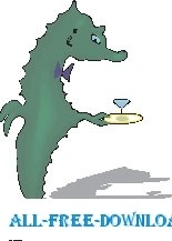 free vector Seahorse with Cocktail