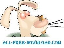free vector Rabbit Poking Head Out