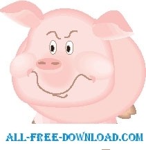 free vector Pig Frowning