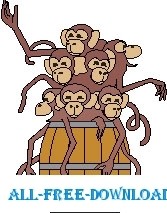 free vector Monkeys Barrel of