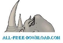 free vector Rhino Long Horn