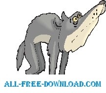 free vector Wolf Scared