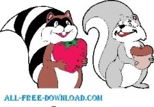 free vector Raccoon and Squirrel