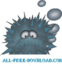 free vector Sea Urchin Sad