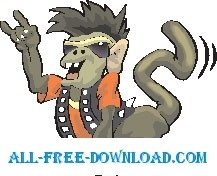free vector Monkey Rock Star