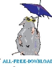 free vector Rat Under Umbrella