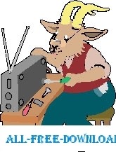 free vector Goat Repairing Radio