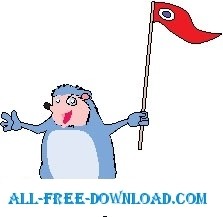 free vector Hedgehog with Flag