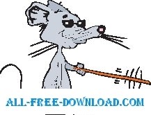 free vector Mouse with Stick