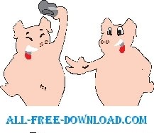 free vector Pigs Friendly