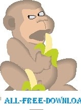 free vector Monkey with Bananas