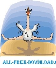 free vector Ostrich Trying to Fly