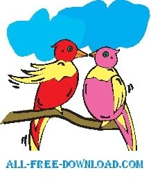 free vector Lovebirds