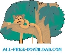 free vector Monkey Sleeping