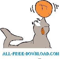 free vector Seal Playing with Ball