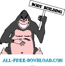 free vector Gorilla with Sign