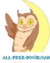 free vector Owl on Moon