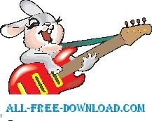 free vector Rabbit with Guitar