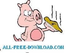free vector Pig with Mud Pie