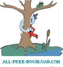 free vector Stork and Frog