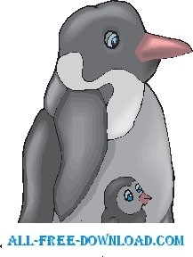 free vector Penguin and Chick