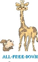 free vector Monkey with Giraffe