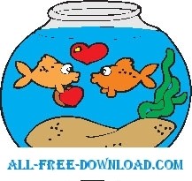 free vector Goldfish in Love