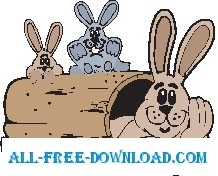 free vector Rabbit Family 1