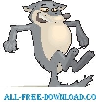 free vector Wolf Jumping