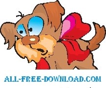 free vector Puppy with Bow