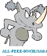 free vector Rhino Angry 2