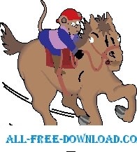 free vector Monkey on Horseback