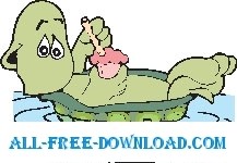 free vector Turtle Sipping Drink