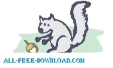 free vector Squirrel with Acorn 2