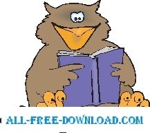 free vector Owl Reading